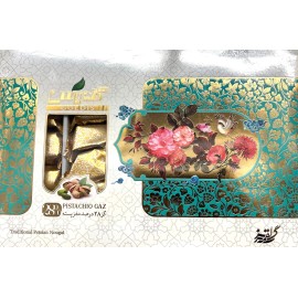 Goldis Persian Nougat with 28% Pistachios, Traditional Gaz Candy, 350g ((Halal)