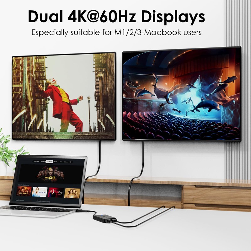 WAVLINK USB 3.0 or USB C to Dual HDMI Splitter