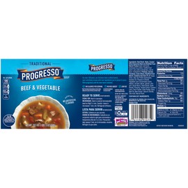 Progresso Soup Traditional, Beef & Vegetable, 18.5 oz