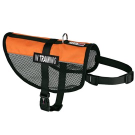 Dogline Maxaire Multi-Purpose Mesh Vest for Dogs and 2 Removable In Training Patches, 30 to 38", Orange
