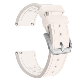 Korlexchi Quick Release Fluorine Rubber Watch Band For Men Compatible With IWC Bracelet For Big Pilot Watchband For Portofino Watch Strap For Portugieser For TOP GUN 20mm 21 22mm (20MM, White)