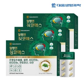 Ginkgo Max for blood circulation, 120 tablets for 4 months, 3 boxes, ginkgo leaf extract, blood circulation improvement, memory improvement, 6 types of functional nutrients / 혈행엔 징코맥스 4개월분 120정 3박스 은행잎 추출물 혈행개선 기억력개선 영양제 6종 기능성