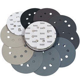 Rouswee 30 PCS 5 Inch 8 Hole #120-#5000 Sanding Discs 120/240/400/800/1000/1500/2000/2500/3000/5000 Grit Compatible for Random Orbital Sander Sanding Grinder (30 PCS 5 inch 8Hole #120-#5000)