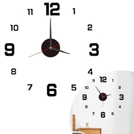 LIUQOBN Modern Design Frameless 3d Diy Wall Clock,Stick On Wall Silent Clock,Suitable For Homes Offices Hotels Bedrooms And Living Rooms（40cm/15.74in ）