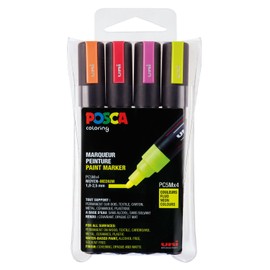 Uni-ball uni Posca Medium Bullet Tip Revolutionises 182505 – Marker, Set of 4 Neon