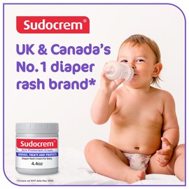 Sudocrem Diaper Rash Cream for Baby's Skin, Triple Action Diaper Rash Paste that Soothes, Treats and Protects, 15.29% Zinc Oxide Cream - 4.4oz (125g)