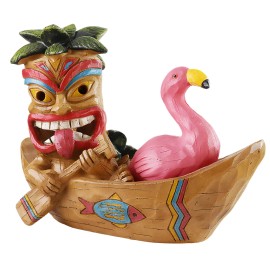 Us  Tiki - Style Flamingo Rowing Boat Lamp, Exotic Tropical Garden DecorColor: like picture, Size: One Size