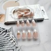 24Pcs Press on Nails Short Almond with Golden Bow French