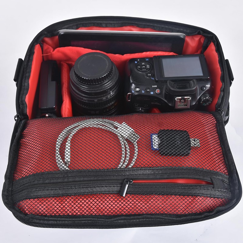 FOSOTO DSLR Camera Case Shoulder Bag for Digital Camera Large