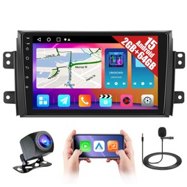 Android 15 Car Radio for Suzuki SX4 2006-2013 Wireless CarPlay Android Auto, 2+64GB Realdio 9-Inch Touch Screen for SX4 Car Stereo with Bluetooth WiFi GPS FM/RDS EQ 26UI Backup Camera