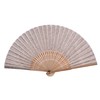Salutto Hand Fan with Beautiful Fabric Printed (Coffee)