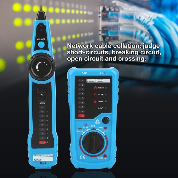 Christmas Gift: Wire Line Finder Tester, FWT11 Handheld RJ11, RJ45 Telephone Wire Check, Ethernet LAN Network Cable Detector