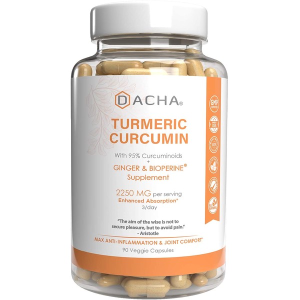 Triple Strength Tumeric Curcumin Supplement - 2250mg Joint Support Supplements