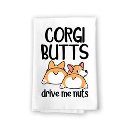 Honey Dew Gifts, Corgi Butts Drive Me Nuts, Funny Multi-Purpose Flour Sack Kitchen Towels, Pet and Dog Lovers Hand and Dish Towel, 10337