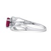 10k White Gold Oval Ruby And Diamond Curve Ring (Size