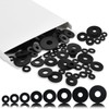 ZIUZI 160 Pcs Flat Rubber Washers Assortment Kit, 10/10.5/12/16/18/20/25/30mm Black