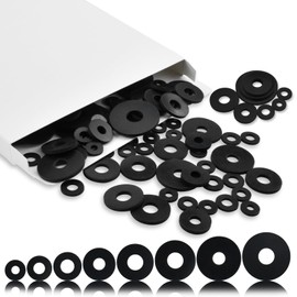 ZIUZI 160 Pcs Flat Rubber Washers Assortment Kit, 10/10.5/12/16/18/20/25/30mm Black Rubber Flat Washer, Heavy Duty Rubber Washers for Bolts Faucets Screws Garden Hose Shower Head - 8 Sizes