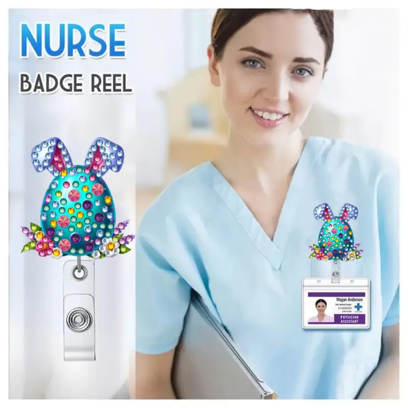 DoxQcs DIY Diamond Art Painting Retractable Badge Clip, Retractable Badge