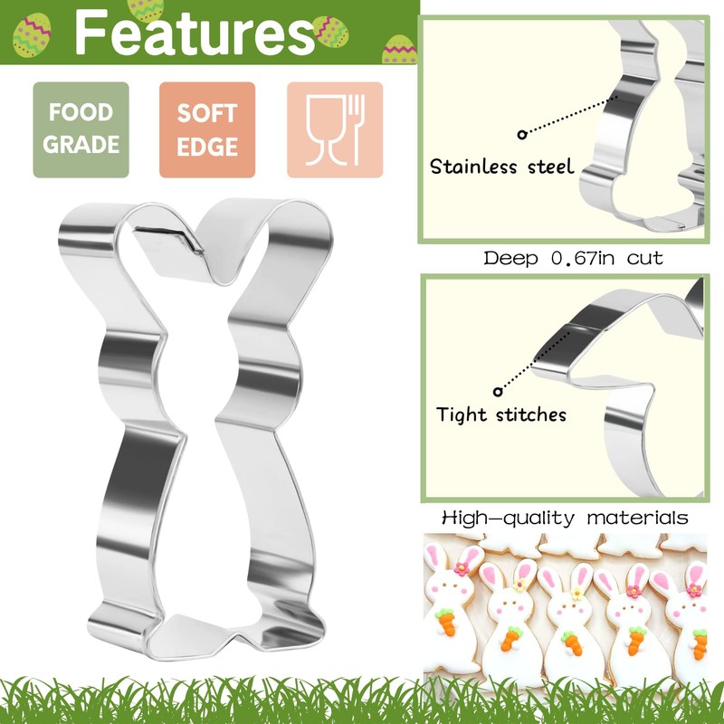 Easter Cookie Cutters Set - rabbit, Bunny, Carrot, Rabbit Face