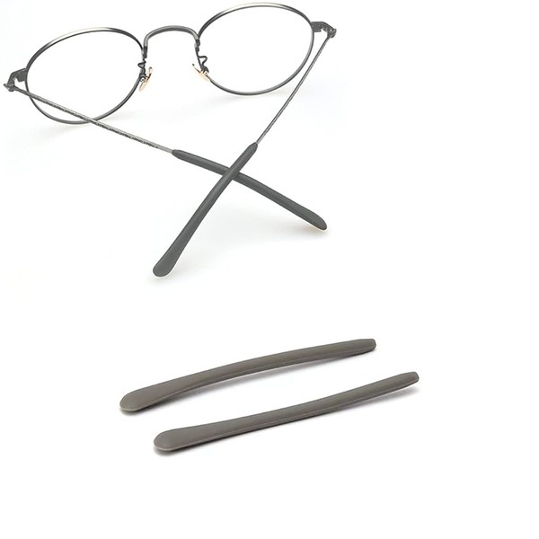 BEHLINE Eyeglass Soft Silicone Temple Tips,1 Pair Anti-Slip Sunglass Ear Socks End Tips,Sport Glasses Ear Hooks, Comfort Replacement EyeglassTemple Tips Retainer for Thin Metal Eyeglass Legs (Gray)