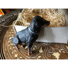 The Dresden Cottage New 3D Dresden Rottweiler Paper Christmas Tree Ornament w Silver Collar Sitting