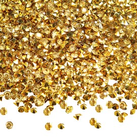 TOAOB 12000 Pieces 3 mm Gold Acrylic Crystals Diamonds Table Shaker Confetti Clear Rhinestones for Table Decoration Wedding Bridal Decoration Vase Beads