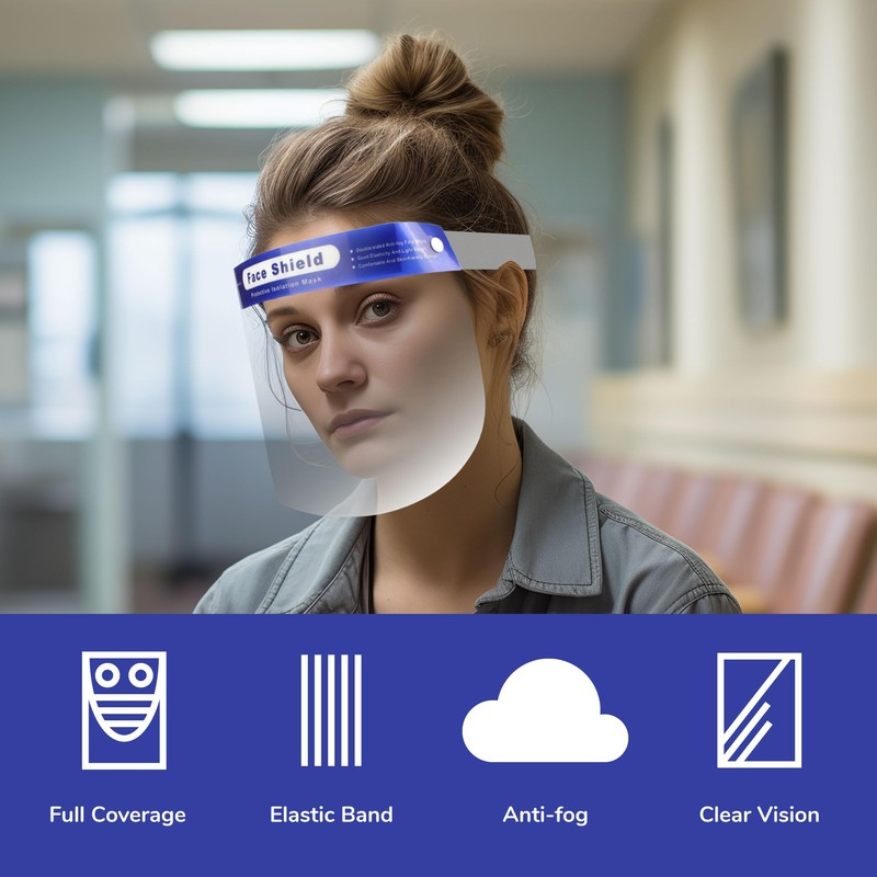 BambooMN Reusable Full Coverage Adjustable Face Safety Shield - 50