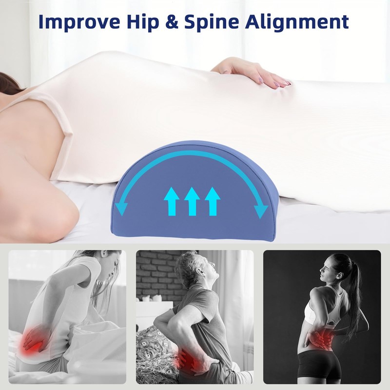 Ruizman Knee Pillow for Back Sleeping - Half Moon Bolster