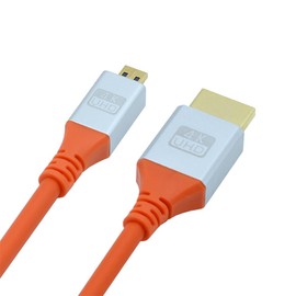 NFHK Micro HDMI 4K to HDMI Ultra Soft High Flex HDTV Cable Hyper Super Flexible Cord High Speed Type-A Male to Male for Computer HDTV 200cm