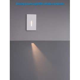 LEONLITE White 5CCT 120V LED Step Light, Dimmable Pin Hole Stair Lights, Anti-Glare CRI90 Indoor Staircase Lights Vertical, 30° Streamlined Lighting Effect, 2700K3000K3500K4000K5000K, ETL, Pack of 3