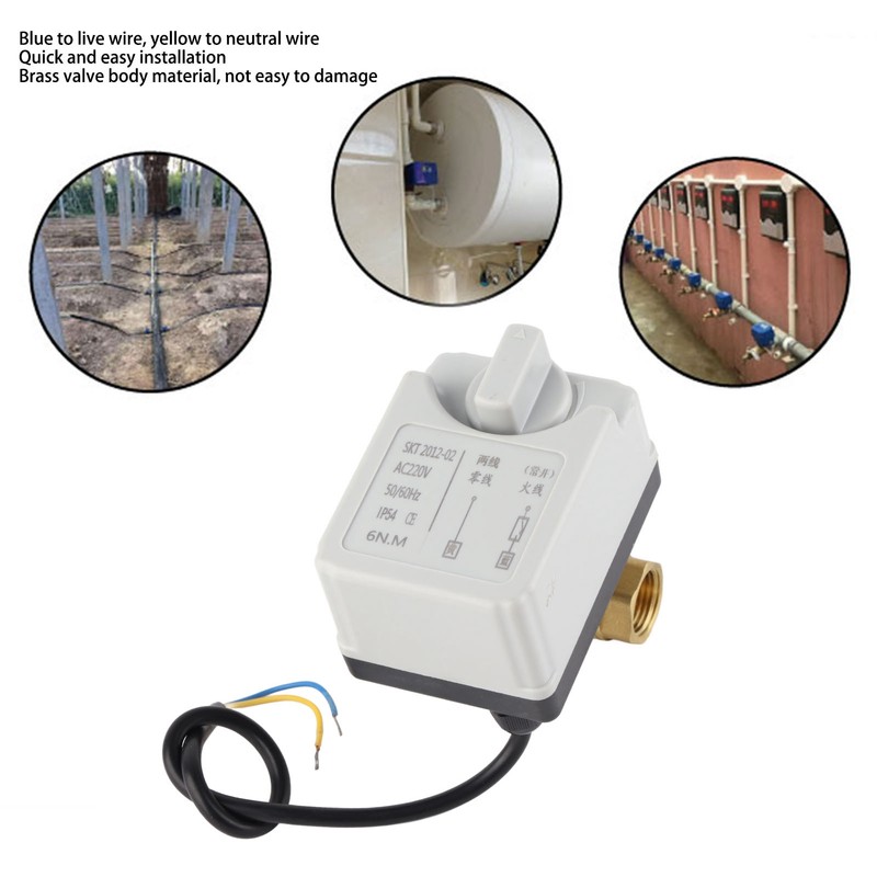 Motorized Ball Valve Electrical 2 Way Normally Open Manual Automatic