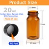 ALWSCI 20 Stück 20mL Bernstein Glas Probe Fläschchen Probenahme Flaschen
