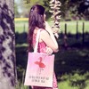 Mr. & Mrs. Panda Flamingo Yoga Shopping Bag, Purple