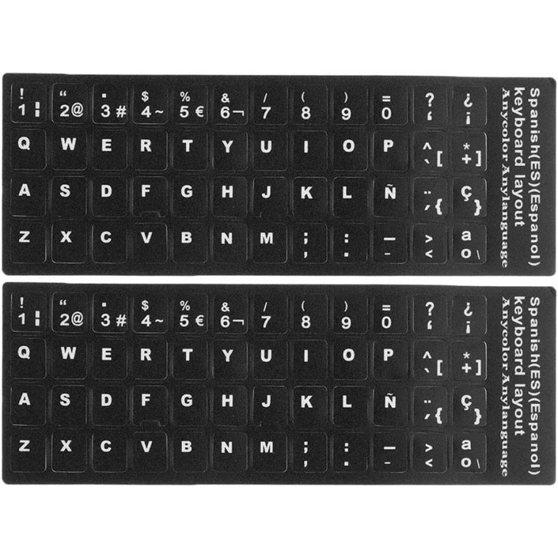 L&T Etiquetas Pegatinas Stickers Para Teclado En Español 2pzs