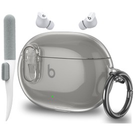 Valkit Compatible Beats Studio Buds 2021/Studio Buds + 2023 Case Clear with Cleaner Kit & Lock, Soft TPU Beats Studio Buds Plus Case Shockproof Protective Cover Case for New Beats Studio Buds + 2023