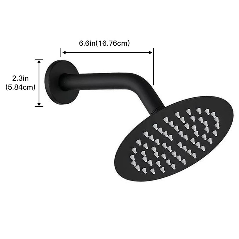 1 Pcs 6IN Shower Arm with Flange, Wall Mounted Shower