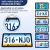 QUANQIUFEI 2 Pack Black License Plate Frames, Stainless Steel License