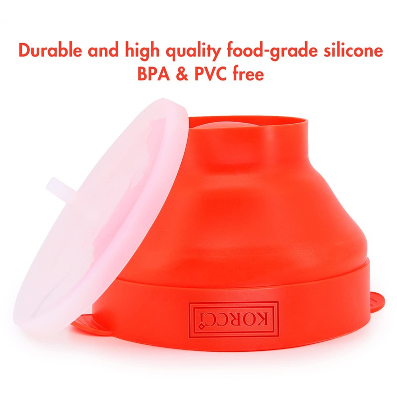 The Original Korcci Microwaveable Silicone Popcorn Popper, Microwave Popcorn Popper,