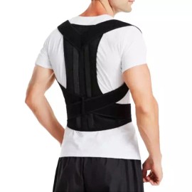 남성 바른자세밴드 어깨고정 허리 말린 굽은 등 밴드 용바른 유지 바른 남자 [블랙] Men's Posture Corrector Band Shoulder Stabilizer Waist Curvature Correction Band for Proper Alignment [Black]