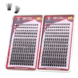 Think Show Imitation Mink Individual Wispy Natural Look Eye Volume Fluffy Lash Clusters DIY False Eyelash Extensions Spikes Kit 8-16mm (W51)