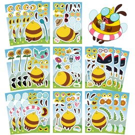24Pcs Make a Face Bees Stickers,DIY Your Own Cute Bee Stickers, DIY Party Favor,Classroom Rewards, Teacher Reward,Gift for Kids