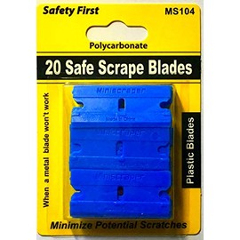 Plastic Razor Blades Double Edged Polycarbonate 20 / with mini razor scraper