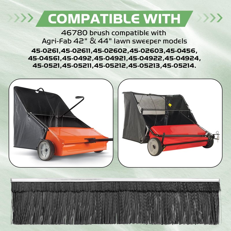 TOSRWGLL 46780 Lawn Sweeper Replacement Brush for Agri-Fab Models 45-0521,45-0261,45-02602,45-0456,45-0492,45-0521,21"