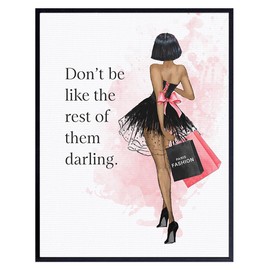 Glam Wall Art for Women 11x14 - Black Women Wall Art - African American Fashion Wall Decor - Luxury Fashion Designer Decor - Teen Bedroom - Empowered Women Motivational quote - positive affirmation