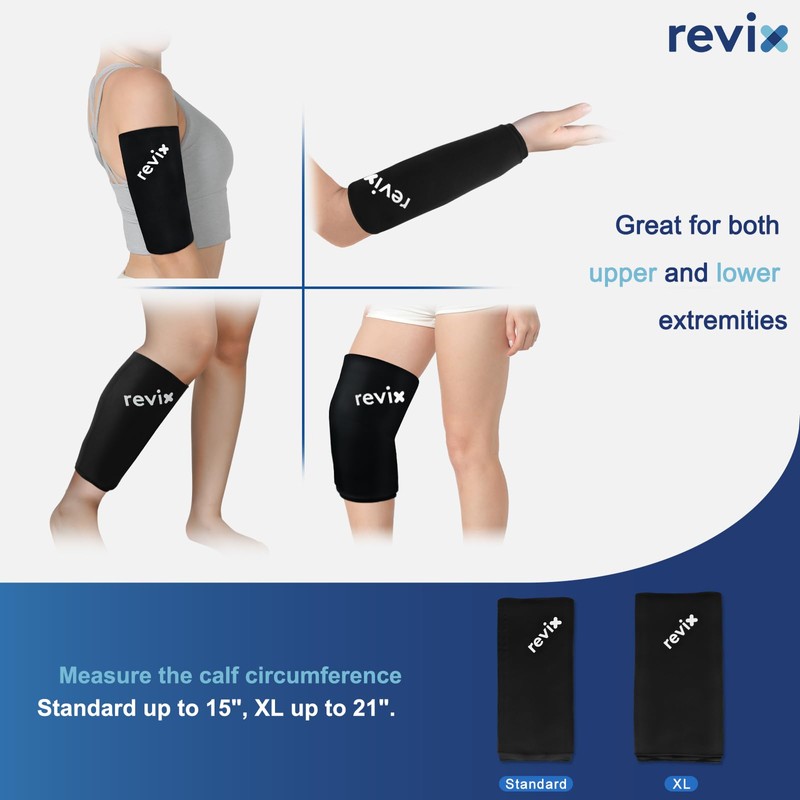 REVIX Shin Compression Sleeve for Calf Ice Wrap for Legs,