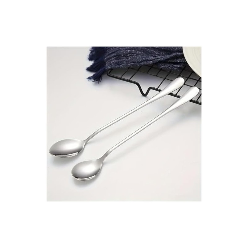 Stainless Steel Long Handle Spoons Set, Ice Cream Coffee Tea