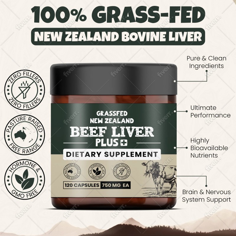 Ancient Crown New Zealand 100% Grass Fed Beef Liver 3000mg