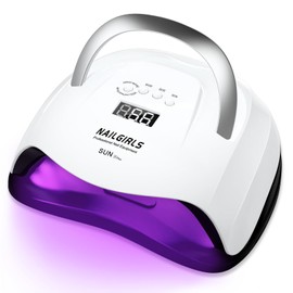 Nail Lamp, UV LED Nail Dryer Lamp 268W 60Pcs Beads Dual Light Source UV Light for Gel Nails, Professional Nail Lamp with 4 Timers and Automatic Sensor for Home and Salon Use