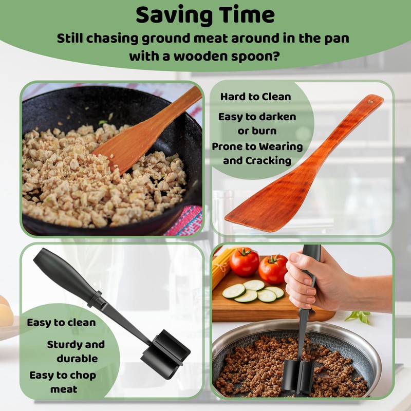 2PCS Mince Masher, Meat Masher Utensil, 28 x 6 cm