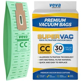 30 Pack Type CC Vacuum Bags for Oreck XL, XL5, XL7, XL21, 2000, 3000, 4000, 7000, 8000, 9000 Upright Vacuum Cleaner, Hypo-Allergenic Bags